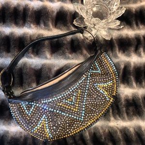 Blue Elegance Studded Crystal purse